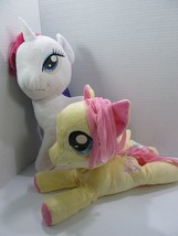 My Little Pony lot of 2 Rarity &amp; Fluttershy Cloth Hair Plush Stuffed Animal 12&quot; - £18.66 GBP