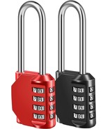 Heavy Duty 4 Digit Long Shackle Combination Lock Perfect for Lockers 2 Pack - $14.99
