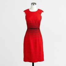 NWT Womens Size 4 J. Crew Red Black Modern Polka Dot Print Knee-Length Dress - £30.88 GBP