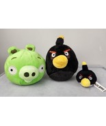 Angry Birds Black Bird &amp; Pig Plush Bomb + Black Bird Pencil Topper - £13.57 GBP