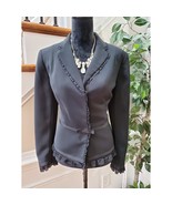 Nipon Boutique Women Black Polyester Long Sleeve Single Breasted Blazer ... - $47.39 CAD