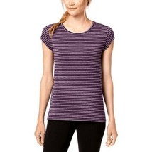 Ideology Womens Large Eggplant Purple Striped Cut Out Shirt NEW $34 - £11.62 GBP
