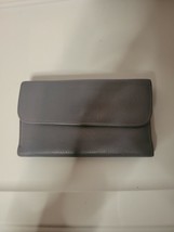 Vintage Pierre Cardin Grey Blue Leather Wallet - Large - $48.37