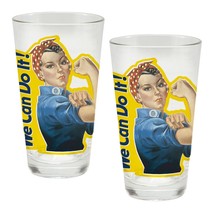 Smithsonian Institution Rosie the Riveter Image 2 Piece Glass Pint Set UNUSED - £13.88 GBP