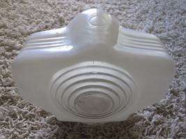VINTAGE ANTIQUE MILK GLASS FROSTED &amp; CLEAR LIGHT COVER - $16.82
