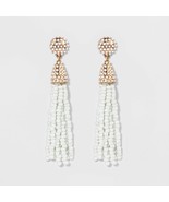 SUGARFIX by BaubleBar BEADED TASSEL EARRINGS WHITE NWT - €8,57 EUR