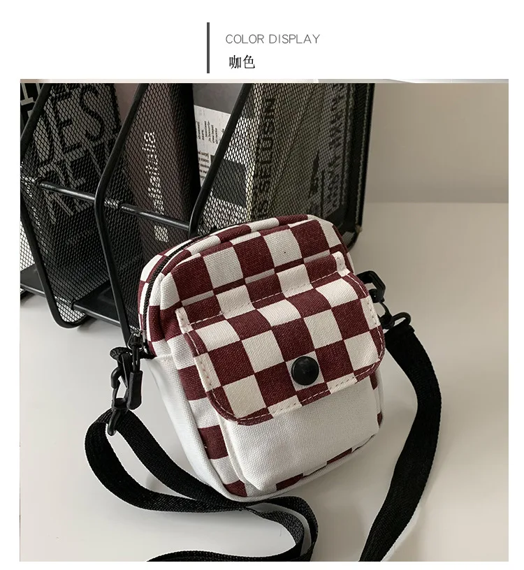 Hot Sale Plaid Small Handbag Messenger Crossbody Bags for Women Girls New Studen - £14.55 GBP