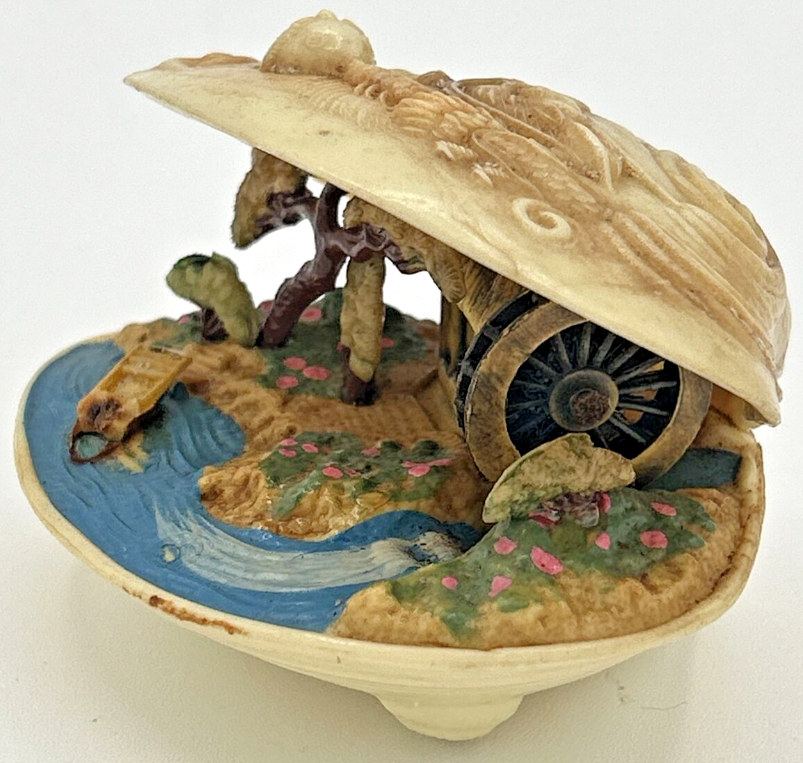 Vintage Japanese Celluloid Carved Clam Shell and 50 similar items