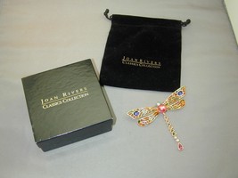 Joan Rivers Plique A Jour Jeweled Enamel Dragonfly Pin Brooch NIB - £119.62 GBP