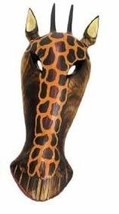 10" Giraffe Hand Carved Tribal Head Masks Scratch And Dent - $14.84