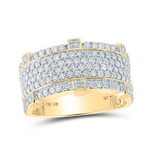 10kt Yellow Gold Mens Round Diamond Pave Band Ring 2-1/5 Cttw - £1,718.69 GBP