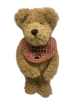  Boyd&#39;s Bear Bosley Teddy Red Gingham Checkered Bib Plush 9 Inch jointed... - £7.37 GBP