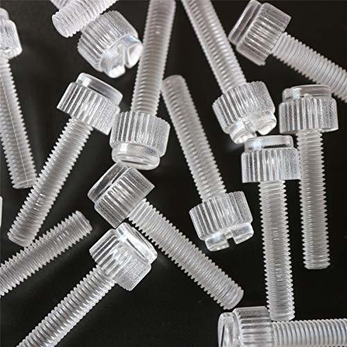 Pack of 60 Transparent Clear Plastic Acrylic Thumbscrews, slotted+knurle... - $22.76