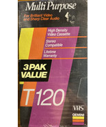 Gemini T120 6 Hour Blank VHS Videocassette Tape. High Density 3 Pack New... - £7.83 GBP