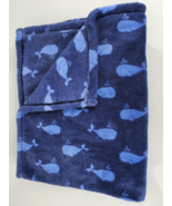 HB Hudson Baby Whale Navy Blue Plush Fleece Soft Blanket - $18.80