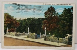 Hagerstown Md Entrance to City Park Postcard D5 - $6.95