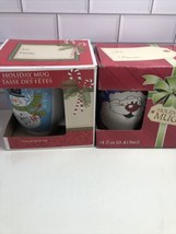 Christmas / Holiday Mugs ~ 14 fl. oz. Snowman Design Mug , And Santa Claus. - £5.41 GBP
