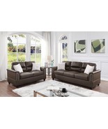  Halen 2-Piece Sofa Set with Pillows Included Covers in Espresso Faux Le... - $1,524.76 CAD
