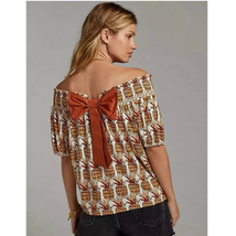 New Anthropologie PORRIDGE Printed Bow-Back Top $98 SMALL Off The Shoulder - £34.53 GBP