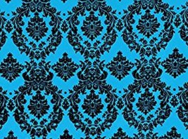 An item in the Crafts category: Flocked Damask Taffeta 100% Polyester Fabric by the Yard, 58”/60”, All Colors