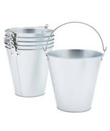 6 Pack Large Galvanized Bucket, 7 In Metal Ice Pails For Champagne, Beer... - £39.30 GBP