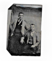 Antique Tintype Photograph Handsome Dapper Young Men Affectionate - £35.97 GBP