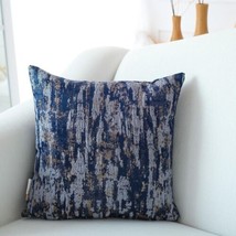 Hallmart Collectibles Denim Chenille Square Decorative Pillow 18 X 18 Inch Blue - £31.15 GBP
