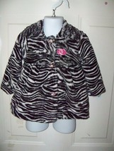 Little Lass Zebra Print Jacket Size 2T Girl&#39;s EUC - £11.40 GBP