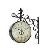 Drop Your Anchor Retro Double Sided Hanging Wall Clock Nautical Home Décor - £54.26 GBP