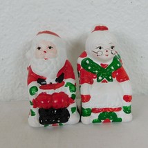 Santa &amp; Mrs Clause Salt &amp; Pepper Shaker Set Rocking Chairs Ceramic Taiwan - £7.76 GBP