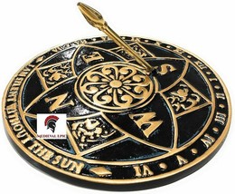 Medieval Epic Solid Brass Rosette Sundial Nautical Gift Garden Decor - £67.23 GBP