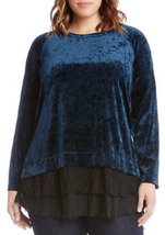 New Karen Kane Black Velvet Lace Top Tunic Blouse Size 0 X 1 X Women $138 - £55.81 GBP