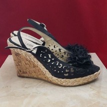 Db Dk Fashions Heels Black Flower Wedges - Size 7.5 - $14.99