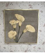 Stunning Vintage Mid Century Suede Wall Art Calla Lilies 37” Wide 37” Tall - $495.00