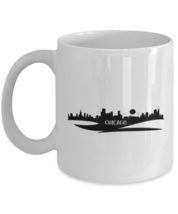 Chicago Skyline silhouette, white Coffee Mug, Coffee Cup 11oz. Model 60087  - $19.99