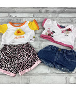 Build A Bear Girl Outfit Lot of 4 2 Shirts 2 Shorts Denim Cheetah Limite... - £11.89 GBP