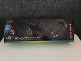 BYTECH Light Up Gaming Combo - Keyboard + Headset + Mouse + Mousepad Black NEW - £24.78 GBP