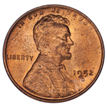 1952-D Over S Lincoln Cent Ch BU, Red Color, FS #1C 021.6 Breen #2206 - £32.71 GBP