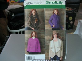 Simplicity 1758 Misses Jackets & Vest Pattern - Size 6-14 Bust 30 1/2 to 36 - £5.76 GBP