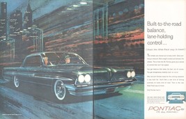 1960 Pontiac Bonneville Hardtop 2 Page Vintage Print Ad City Skyline Tim... - £8.47 GBP