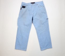 Vintage 90s Phat Farm Mens 38x30 Distressed Spell Out Baggy Wide Leg Denim Jeans - £61.91 GBP