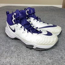 Nike Mens Football Cleat 14 White Purple Shoe Lacrosse Pair Force Savage Pro - $39.98