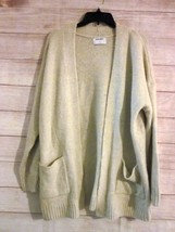 Old Navy Beige Open Front Long Cardigan Sweater Size Medium Soft Front Pockets - £10.38 GBP