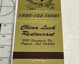 Vintage Matchbook Cover  China Luck Restaurant  Oxford, AL  gmg. Unstruck - $12.38