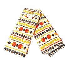 Swirling Leaf Hedgehog Acorn Kitchen Towels Soft Autumn Leaves Fall Print 2-Pc - £10.96 GBP