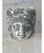 Face ring classic mythology woman band birds or snakes head Medusa?sterl... - $364.32