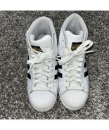 White/Black Adidas Superstar shell toe PCI 789002 Sneaker Shoe Size 4 - £23.36 GBP