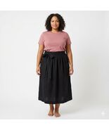 Old Navy Smocked Midi Skirt Pockets Boho Cottagecore Black Size 16 NWT - $16.82