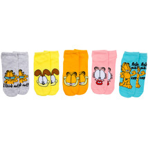 Garfield I Think Not Women&#39;s No Show Socks 5-Pack Multi-Color - £15.71 GBP