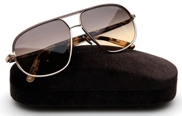New TOM FORD Maxwell TF1019 28F Gold Brown Sunglasses 59-13-140mm B48mm Italy - $181.29